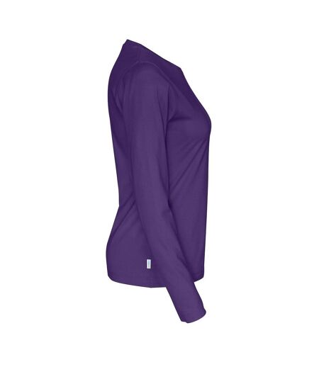 Womens/ladies long-sleeved t-shirt purple Cottover