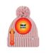 Ladies Ribbed Cuffed Thermal Insulated Winter Pom Pom Bobble Hat-2