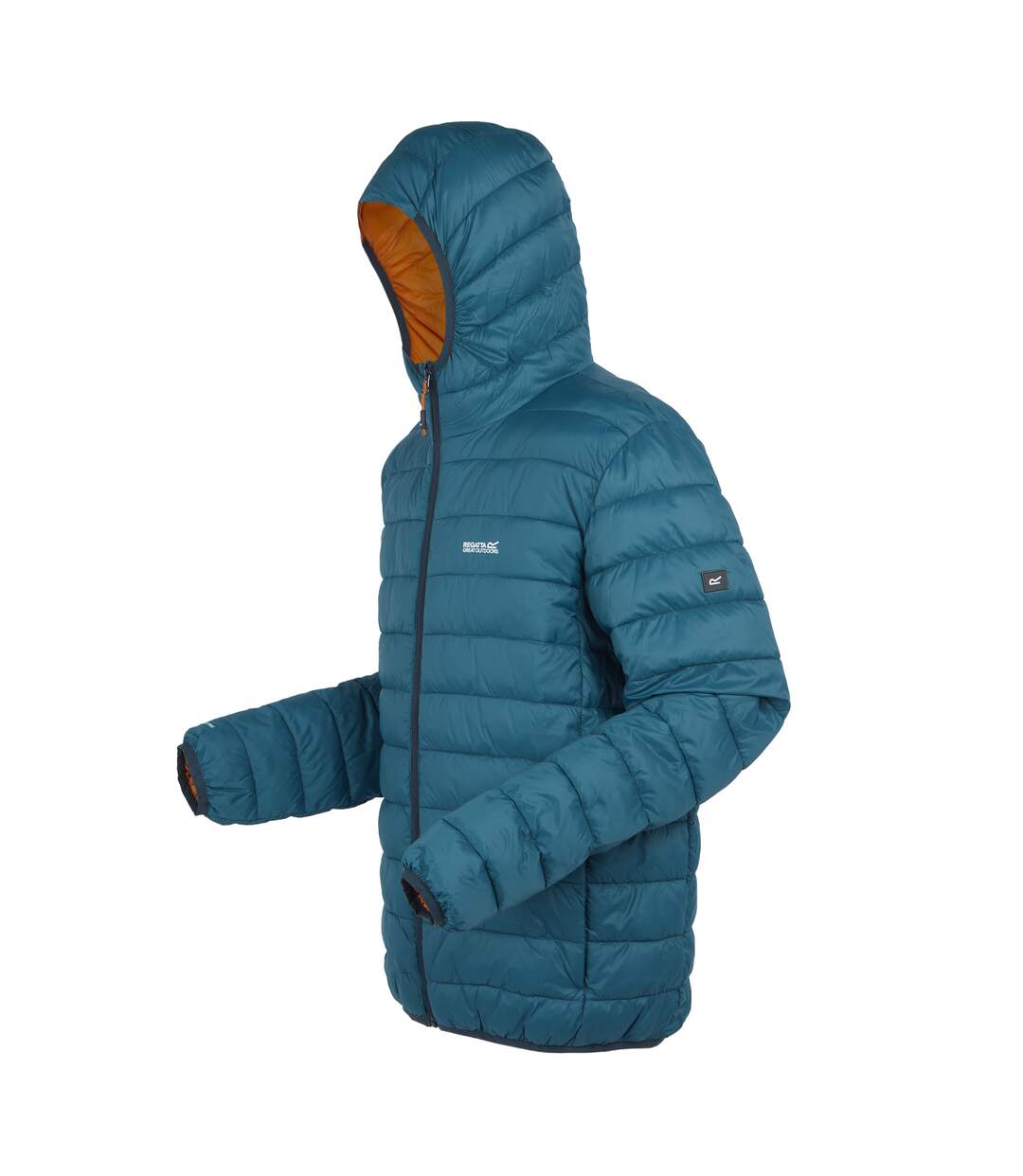 Mens marizion baffled hooded padded jacket moroccan blue/fox Regatta