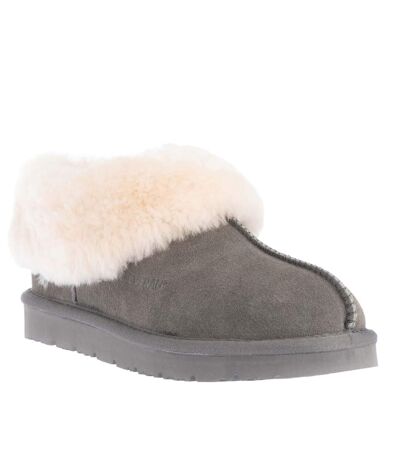 Womens/ladies Ibis Sheepskin Slippers Grey EverAu