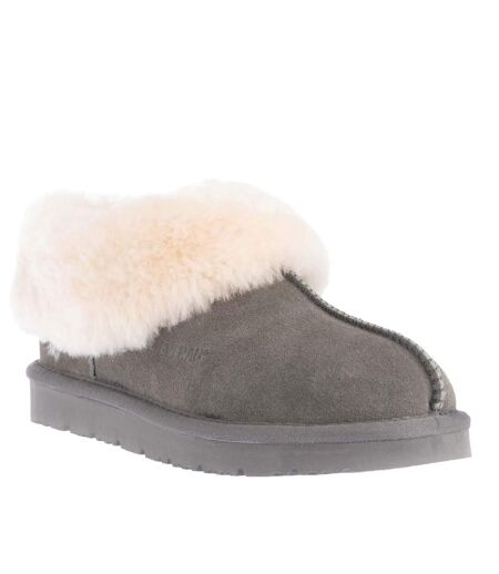 Womens/ladies Ibis Sheepskin Slippers Grey EverAu