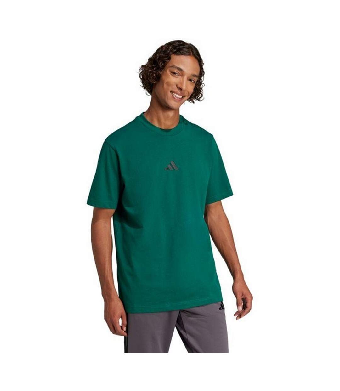 T-shirt Style Petit Logo Essentials Homme Vert Universitaire Noir Adidas-4