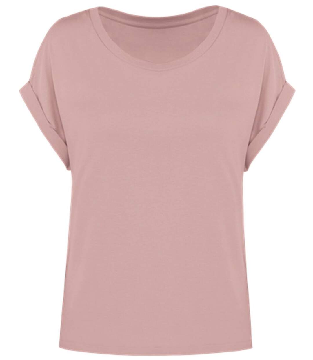T-shirt écoresponsable manches à revers - Femme - PAT309 - rose pétale-2