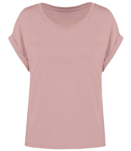 T-shirt écoresponsable manches à revers - Femme - PAT309 - rose pétale