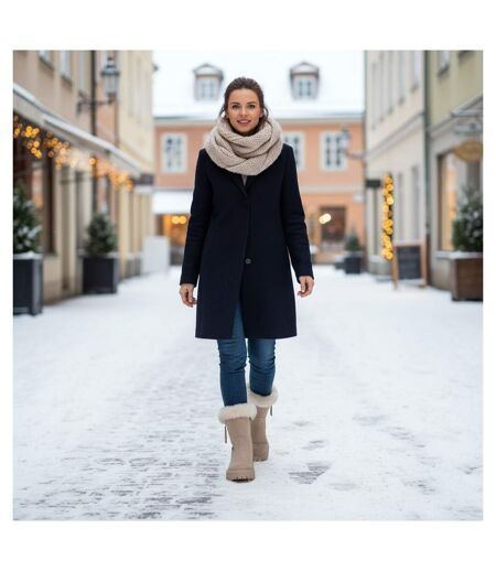 OZABI Bottines Fourrées Femme Suédine Zippée Semelle Crantée