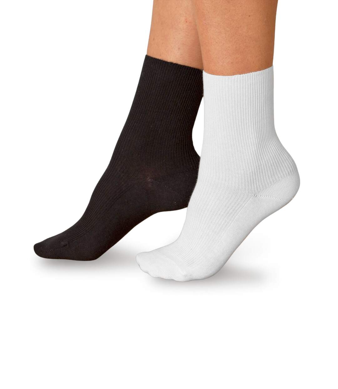 Mi-chaussettes fines côtes en coton-2