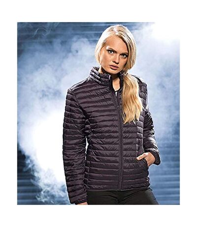 2786 Womens/Ladies Tribe Hooded Fineline Padded Jacket (Aubergine) - UTRW3847
