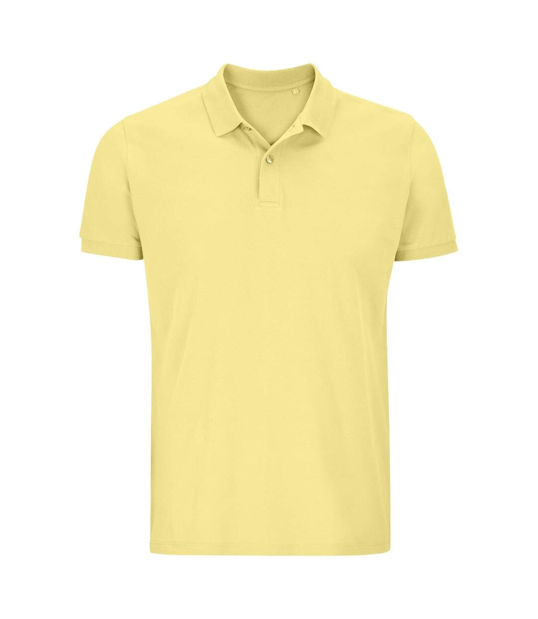 Mens planet piqué organic polo shirt light yellow SOLS-1