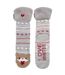 Isotoner Chaussettes d'intérieur femme en maille, doublé sherpa, antidérapante-3