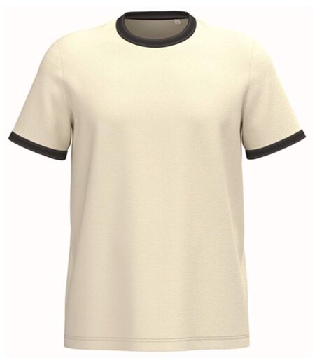 T-shirt à bords contrastés - Homme - PAT360 - beige ivoire et noir
