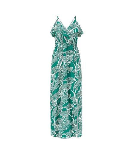 Robe Longue Motif/style Tropical Femme Vert Mela London