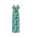 Robe Longue Motif/style Tropical Femme Vert Mela London-2