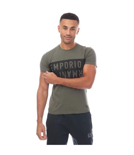 Mens crew neck t-shirt green/black Emporio Armani