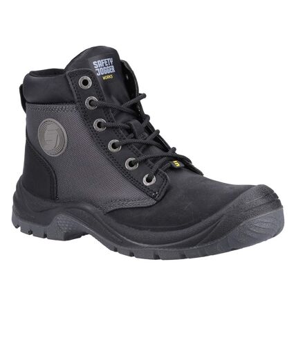 Safety Jogger Mens Dakar Leather Safety Boots (Black/Dark Grey) - UTFS9003