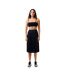 Womens/ladies Pleated Polyester Midi Skirt Navy Blue Lacoste-1