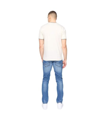 T-shirt deuxtip homme blanc cassé Crosshatch