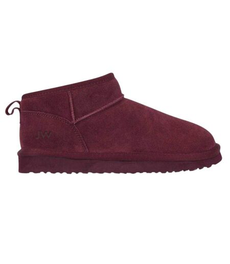 Womens/ladies Leather Snug Fit Boots Burgundy Jack Wills