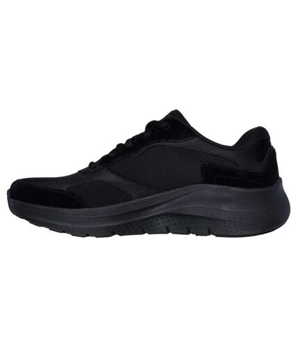 Mens 2.0 the keep patent leather arch fit trainers black Skechers