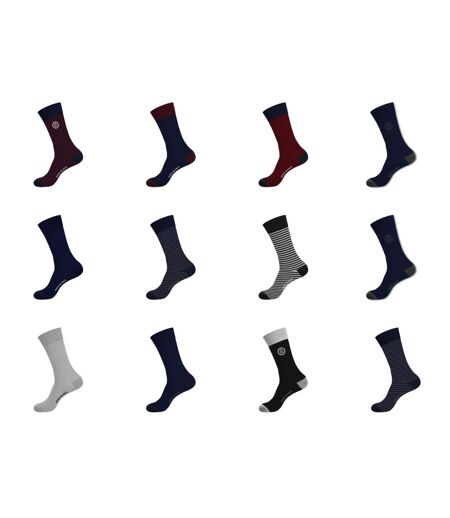 Lot de 12 paires de chaussettes de ville homme en coton peigné Serge Blanco