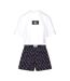 Ensemble De Pyjama Court Femme Bleu Foncé Blanc Calvin Klein-1
