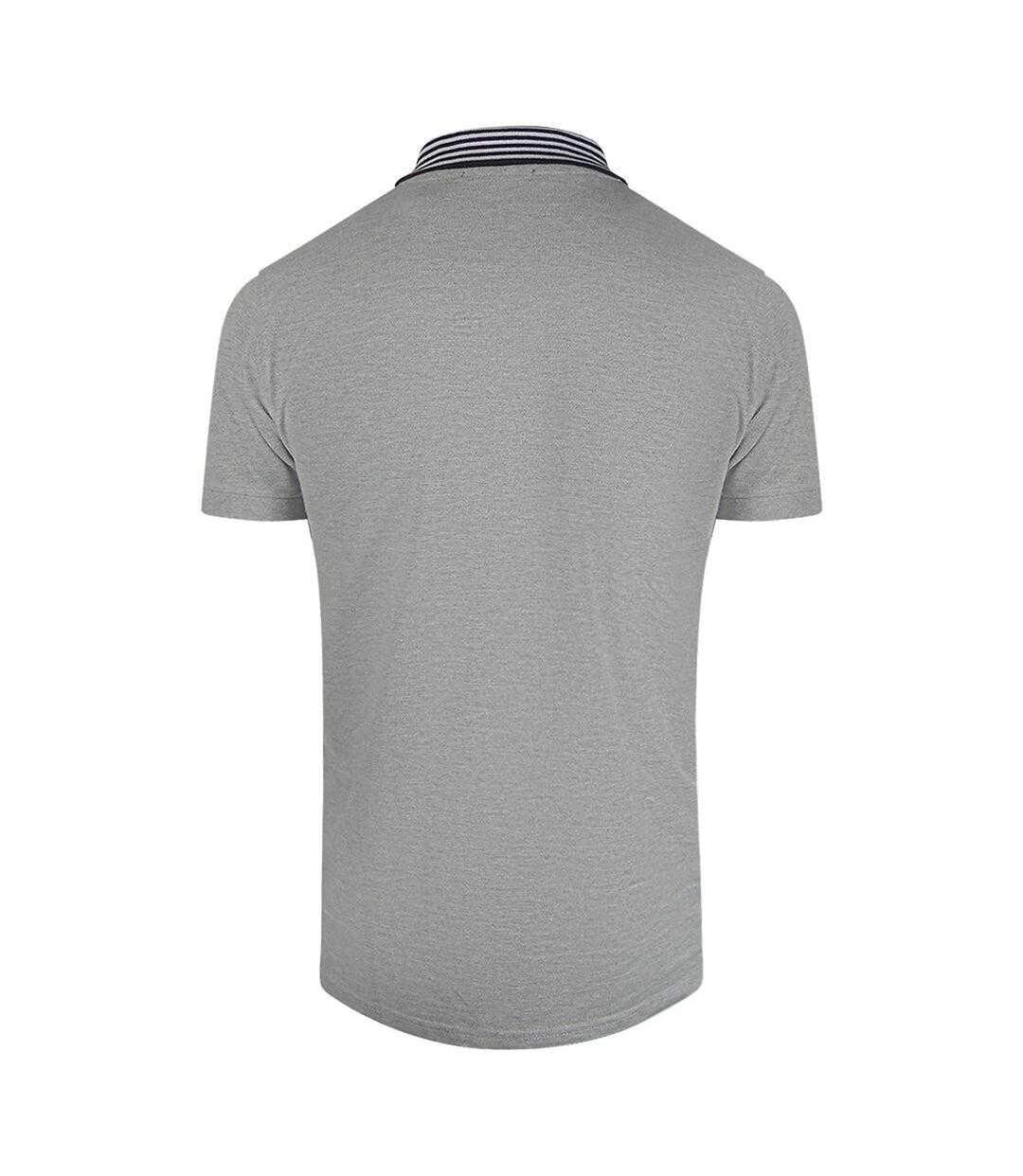 Unisex Adult Contrast Striped Striped Neckline Polo Shirt Grey Cavalli Class-2