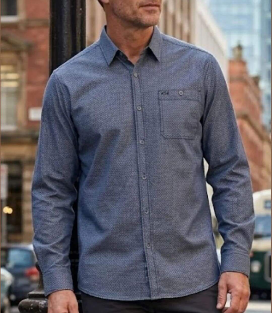 CHALLENGER TRUBLION1 - Chemise à carreaux flanelle grise manches longues pour un confort thermique élégant-1