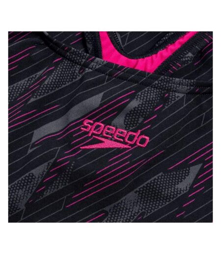 Maillot De Bain 1 Pièce Hyperboom Medalist Femme Noir Rose Speedo