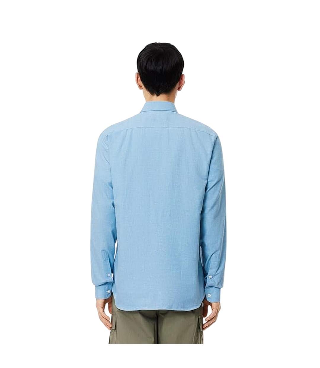 Mens Regular Long-sleeved Shirt Pastel Cornflour Blue Lacoste-3
