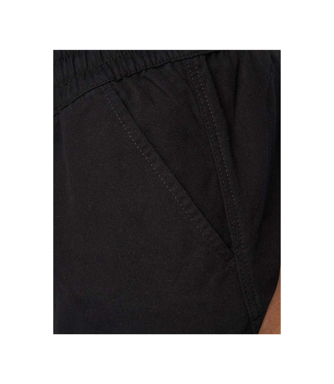 Mens Blansmoore Elasticated Regular Casual Shorts Black Crosshatch-4