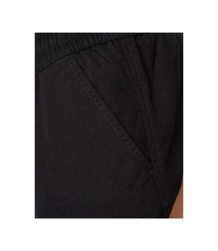 Mens Blansmoore Elasticated Regular Casual Shorts Black Crosshatch