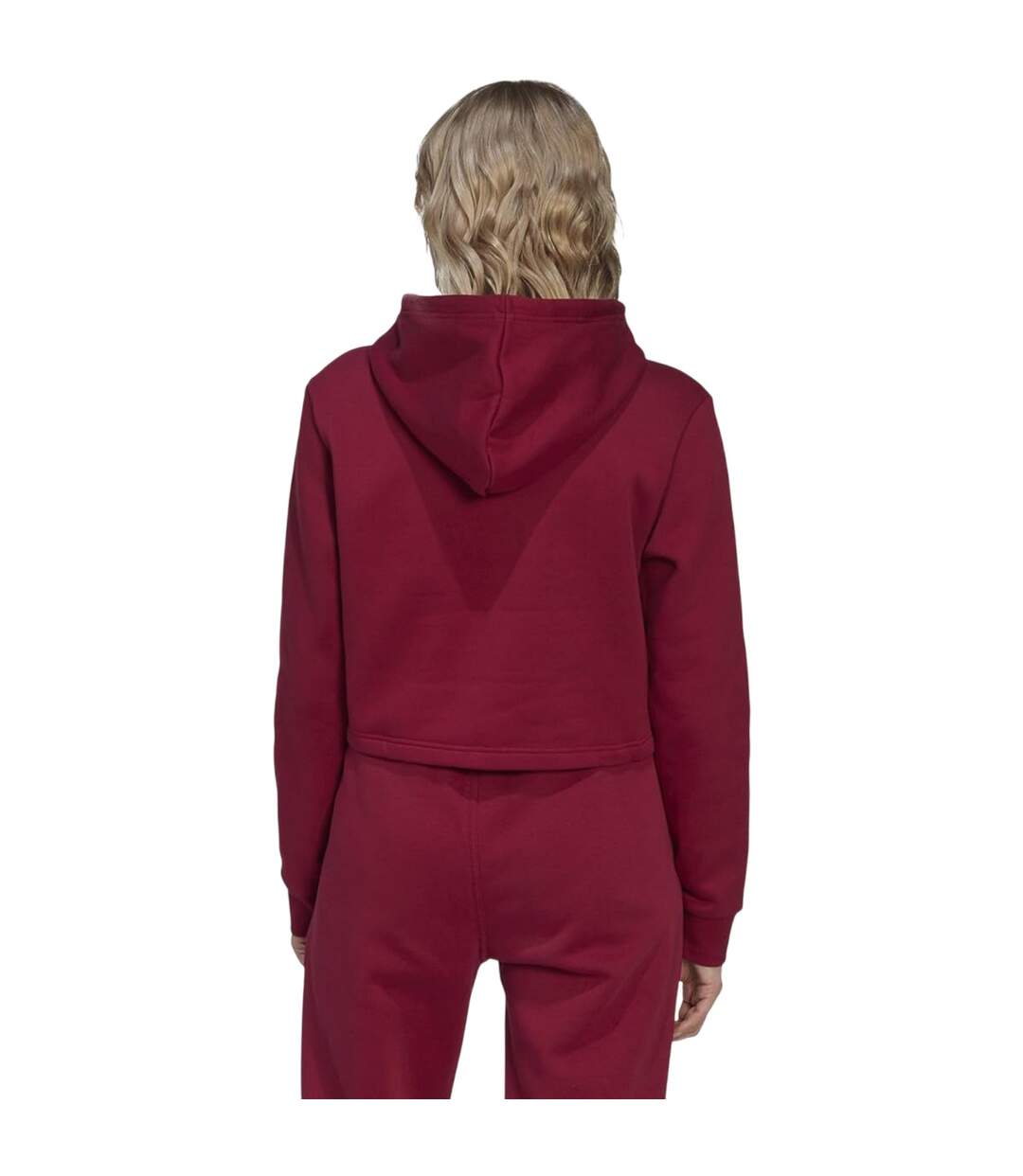Sweat Court À Capuche Manches Longues Originals Femme Bordeaux Adidas-2