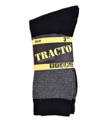 Chaussettes de Travail TRACTO pour Homme Résistance et Qualité Pro Pack de 3 TRACTO Rayure