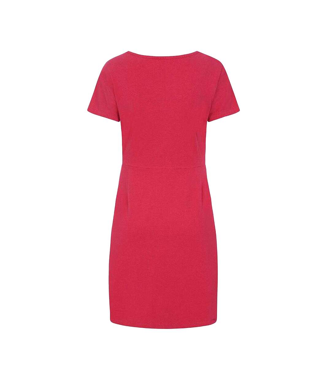 Robe Mancherons Motif/style Uni Femme Corail Foncé Lazy Jacks-2