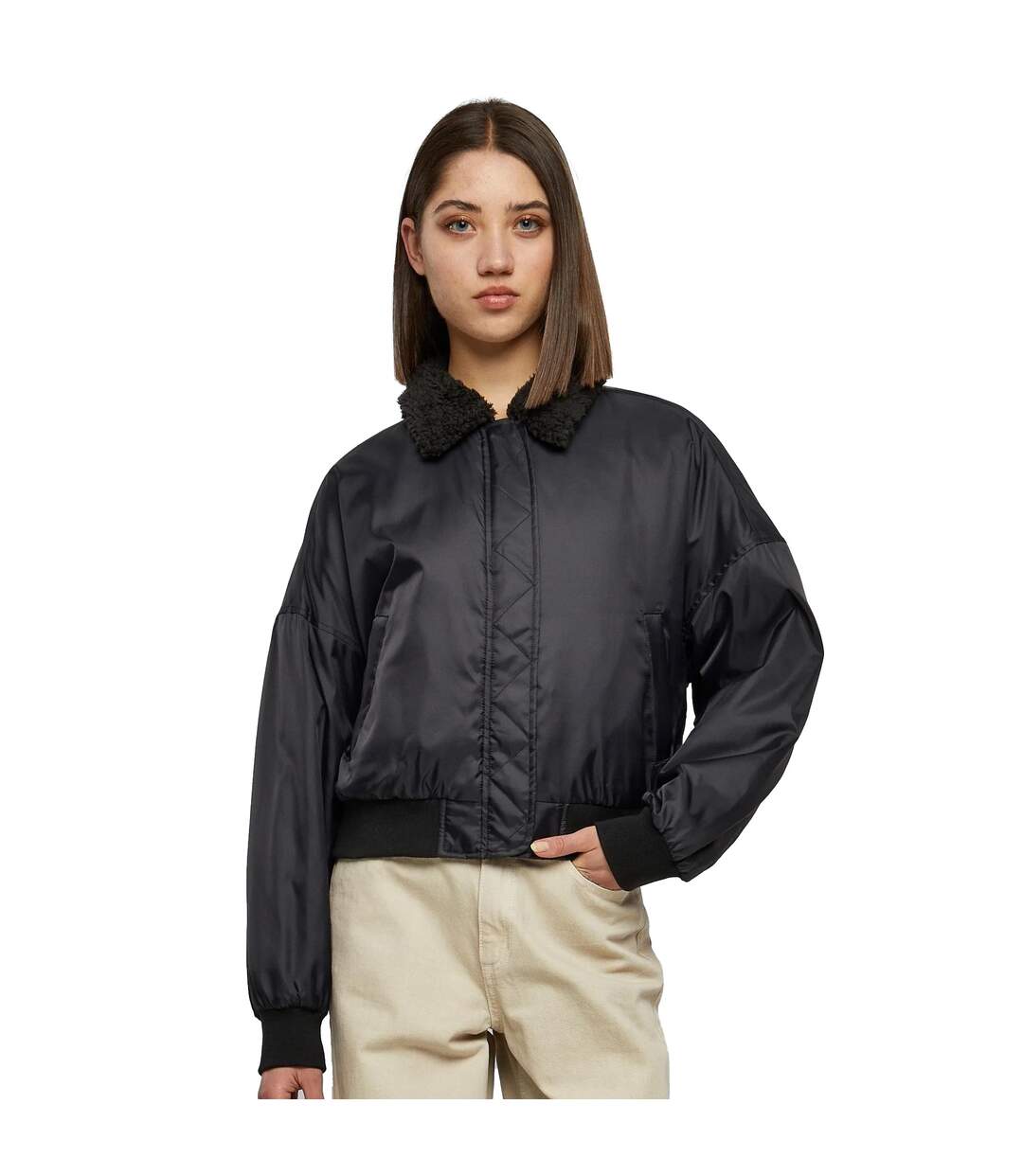 Blouson D'aviateur Femme Noir Urban Classics-3