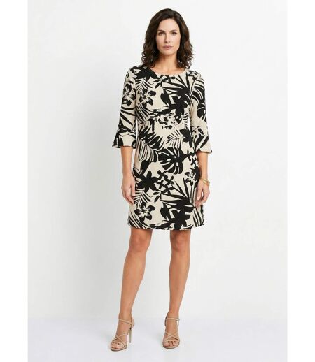 Robe droite courte fleurie fluide