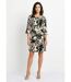 Robe droite courte fleurie fluide-1