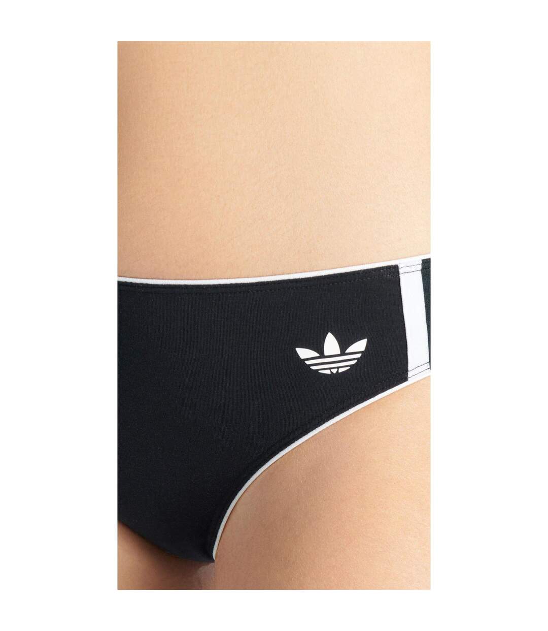 Womens/ladies Originals Adicolor 3 Stripes Cotton Bikini Bottoms Black Adidas-4