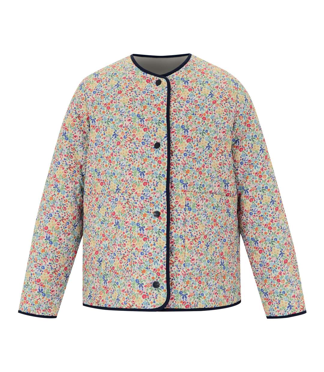 Doudoune Matelassée À Col Rond Et Boutons-pression Motif/style Petites Fleurs Cath Kidston Femme Crème Harmonie Floral Regatta-2