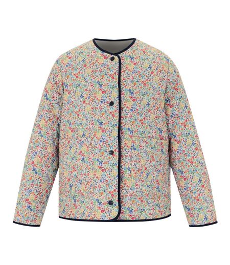 Doudoune Matelassée À Col Rond Et Boutons-pression Motif/style Petites Fleurs Cath Kidston Femme Crème Harmonie Floral Regatta