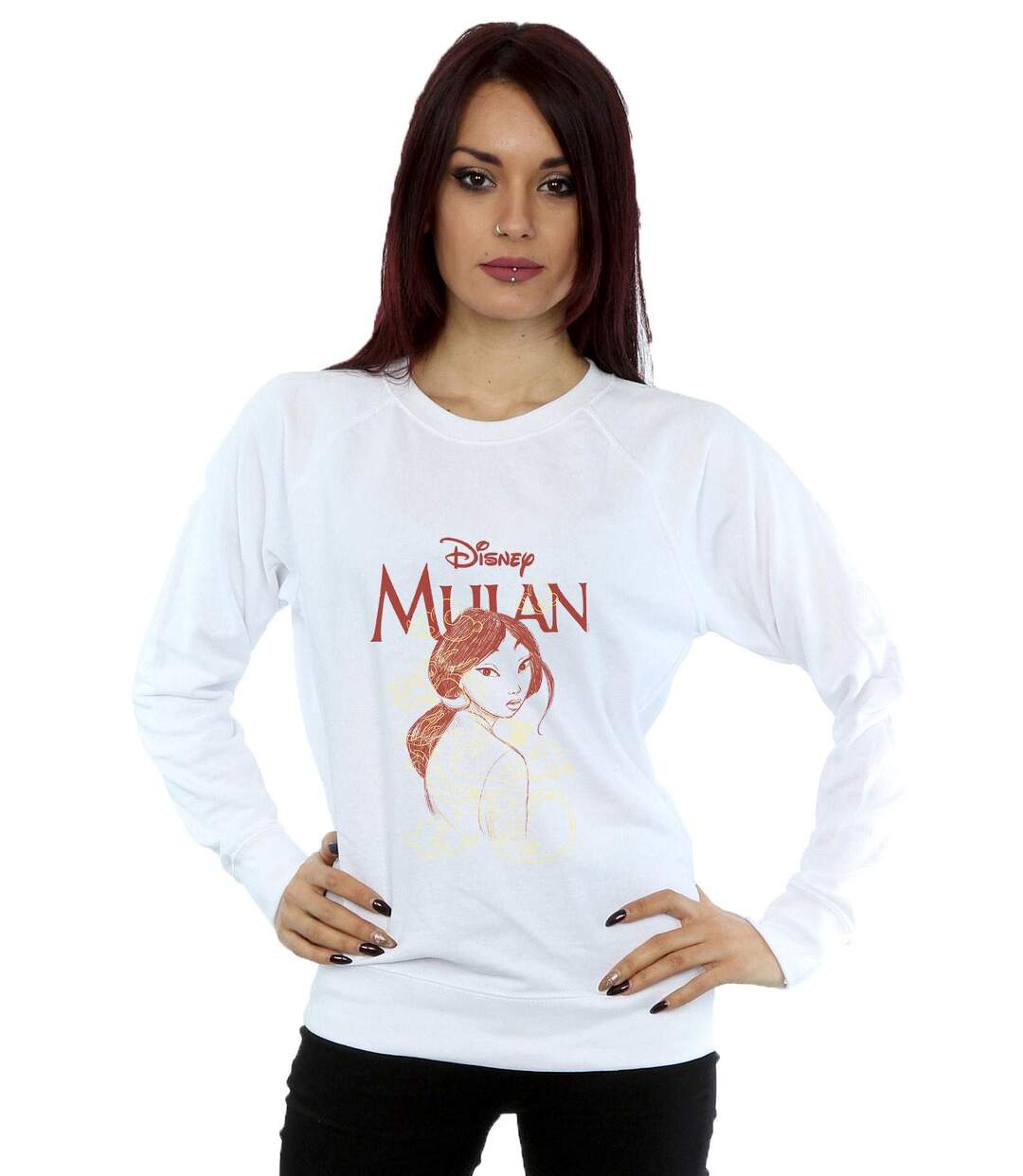Disney Sweatshirt Femme/Les femmes Mulan Dragon Sketch (Blanc) - UTBI13720-2