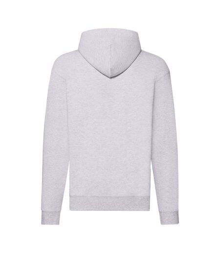 Mens classic heather zipped hoodie white Fruit of the Loom