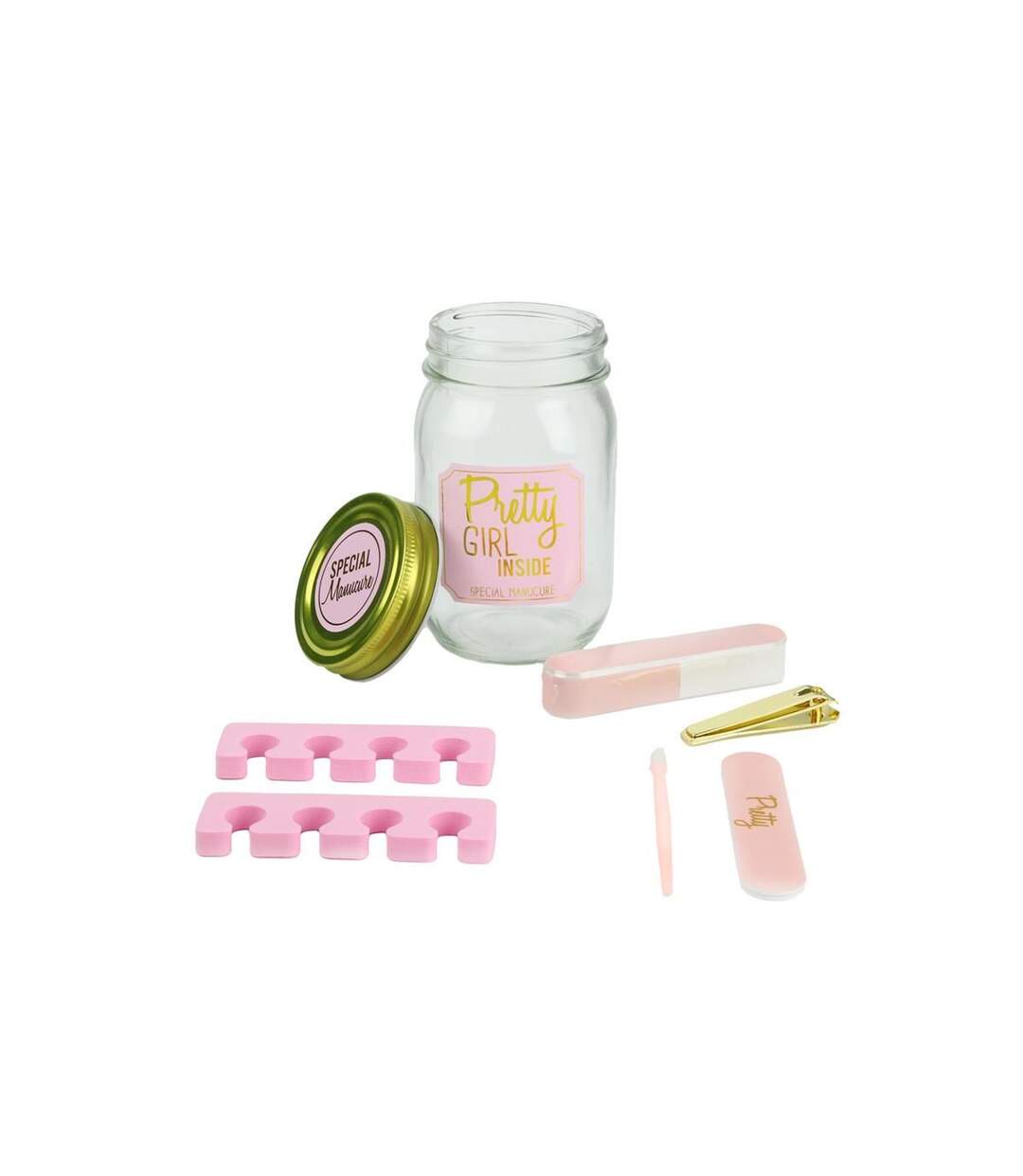 Mason Jar Beauté Manucure 13cm Rose-1