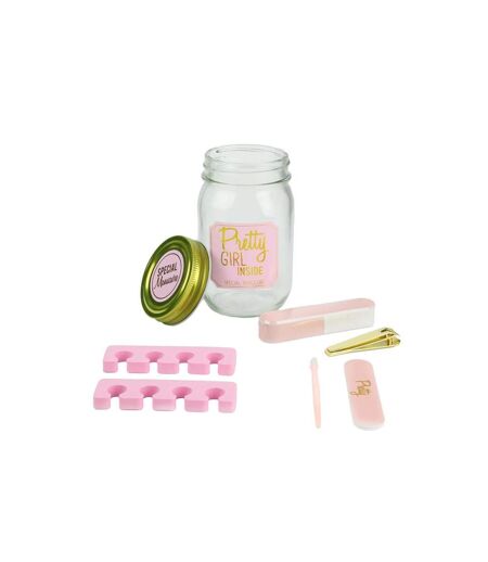 Mason Jar Beauté Manucure 13cm Rose