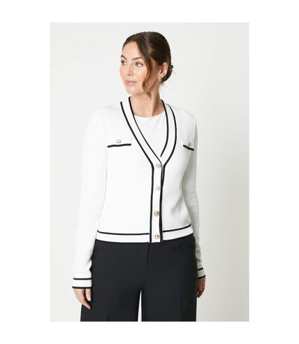 Principles Womens/Ladies Tipped Button Through Long-Sleeved Cardigan (Ivory)