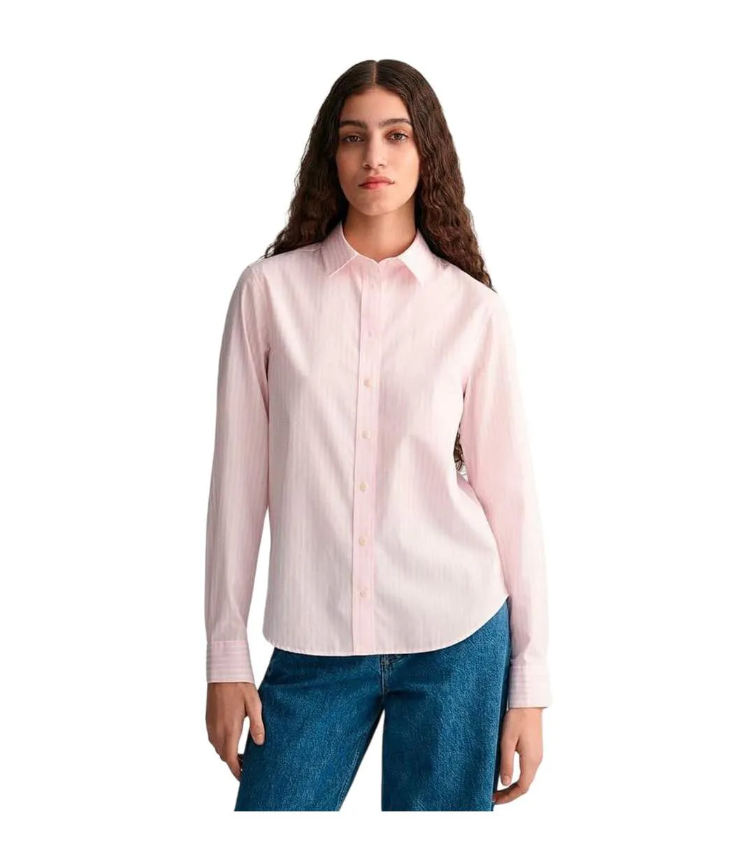 Womens/ladies Summer Button-down Shirt Light Pink Gant-4