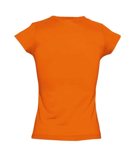 SOLs Womens/Ladies Moon V Neck Short Sleeve T-Shirt (Orange)