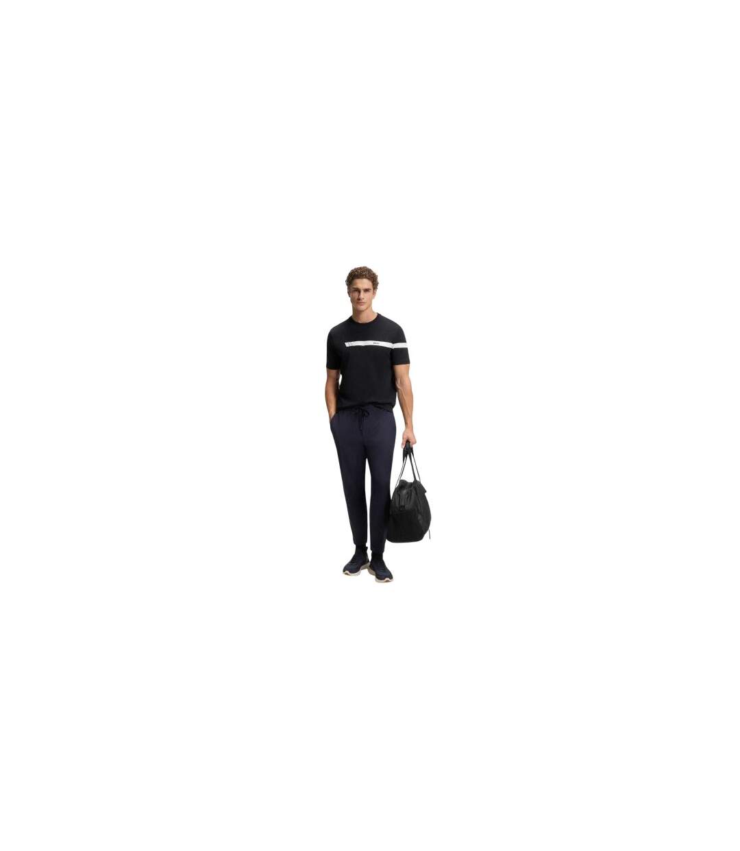 Mens Colour Stripe Regular T-shirt Dark Blue Boss-1