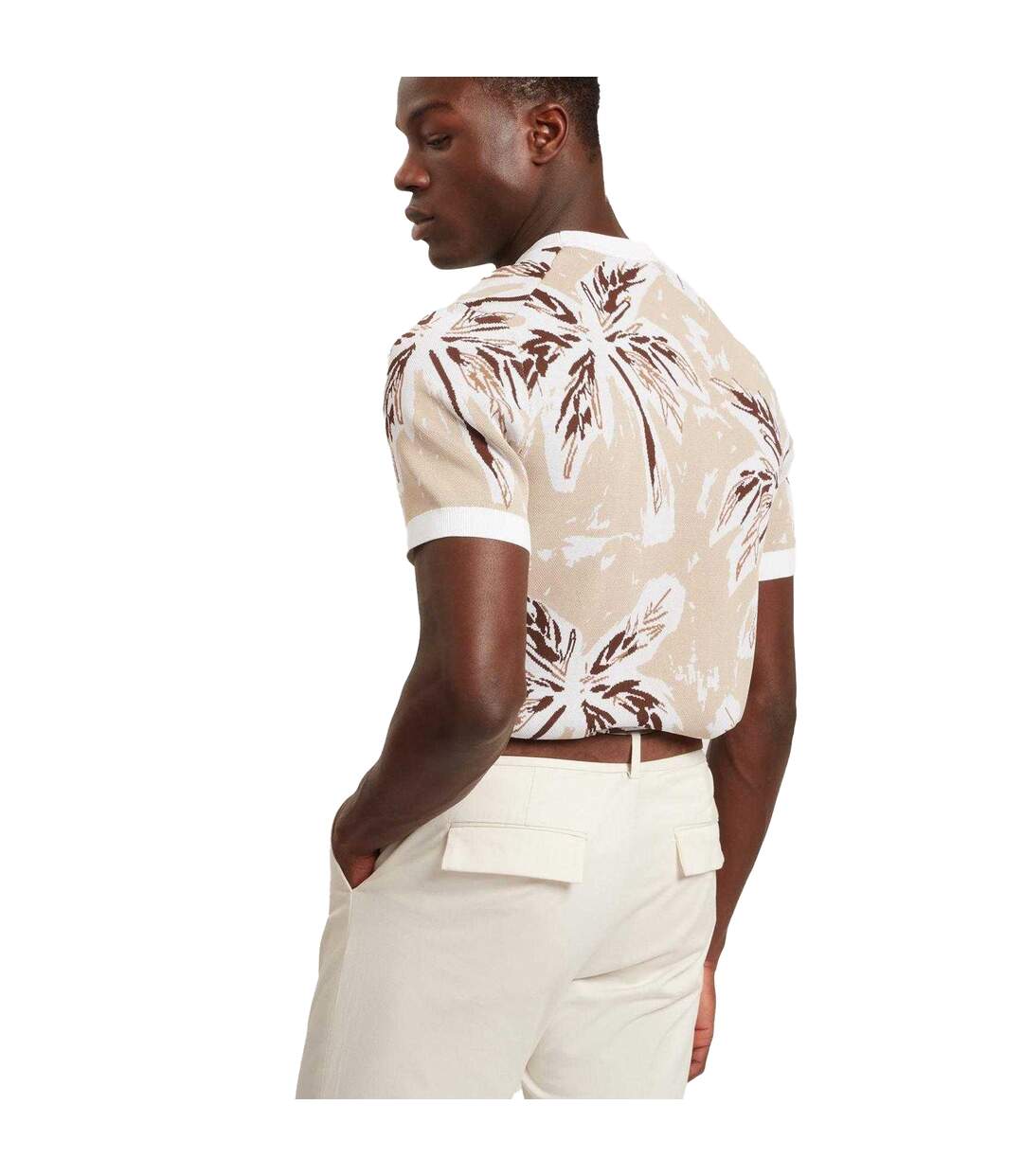 T-shirt Manches Courtes Motif/style Palmier Homme Taupe Ted Baker-3