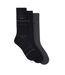 Pack Of 3  Unisex Adult Stripe Ribbed Socks  Black Boss-2
