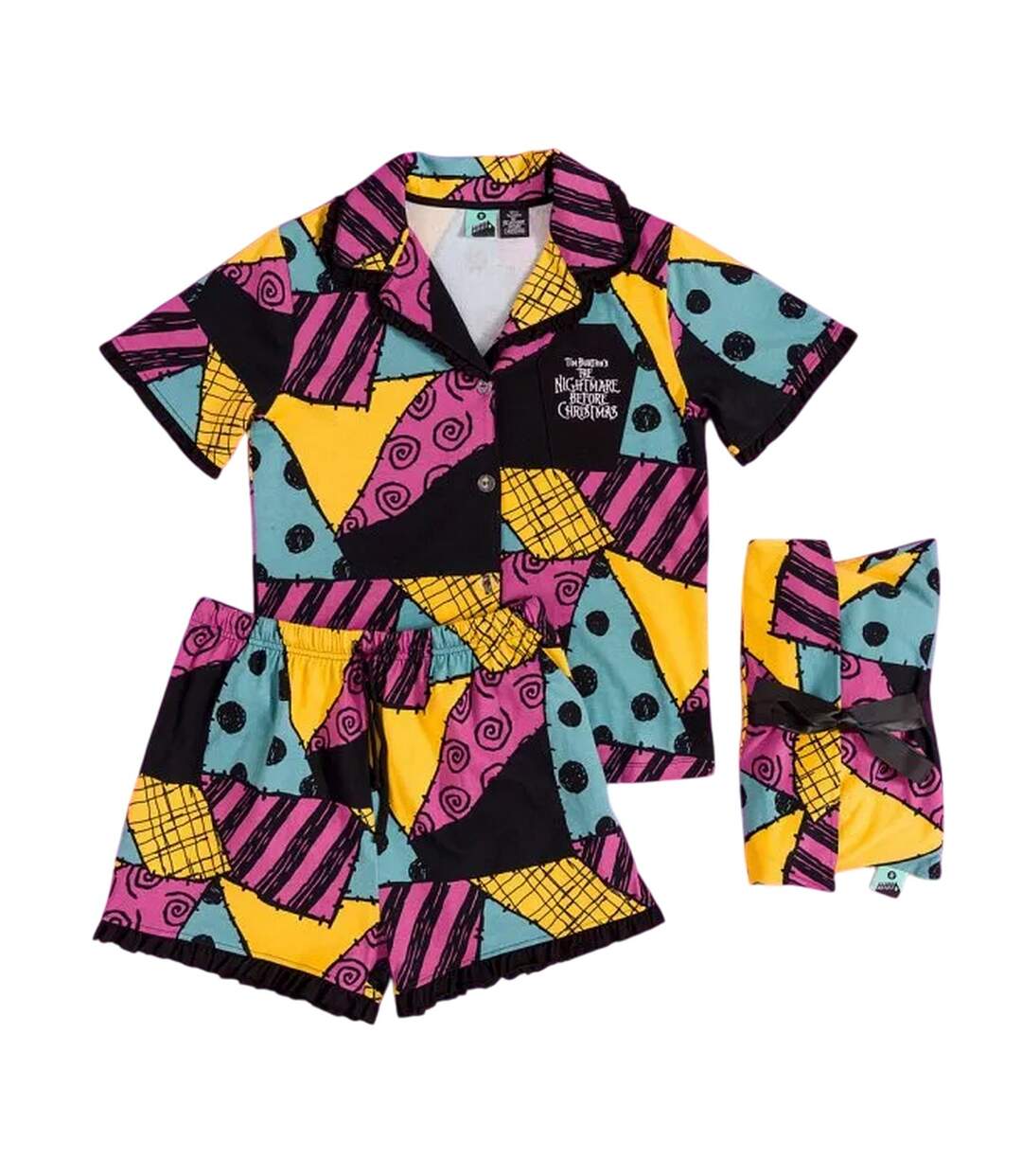 Womens/ladies Sally Short Pyjama Set Multicoloured The Nightmare Before Christmas-2